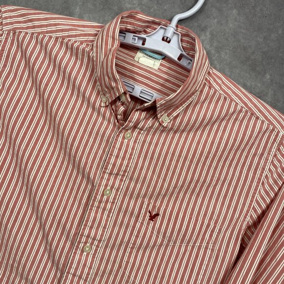 American Eagle Outfitters Other - American Eagle Button Shirt Men Small Red Striped Button Down Long Sleeve Preppy